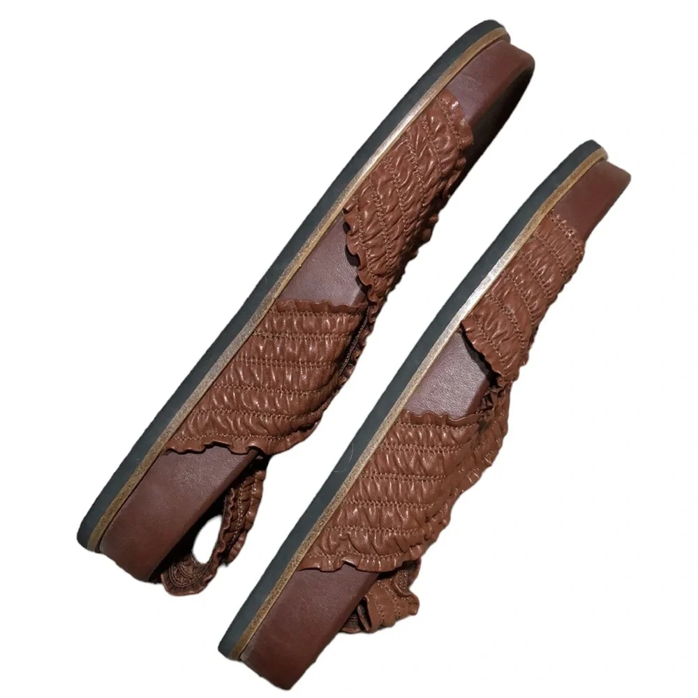RAG & BONE | Women’s Bailey Brown Leather Stretch Cross-Strap Sandals size 6